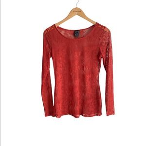 Ella Moss Sheer Lace Floral Top